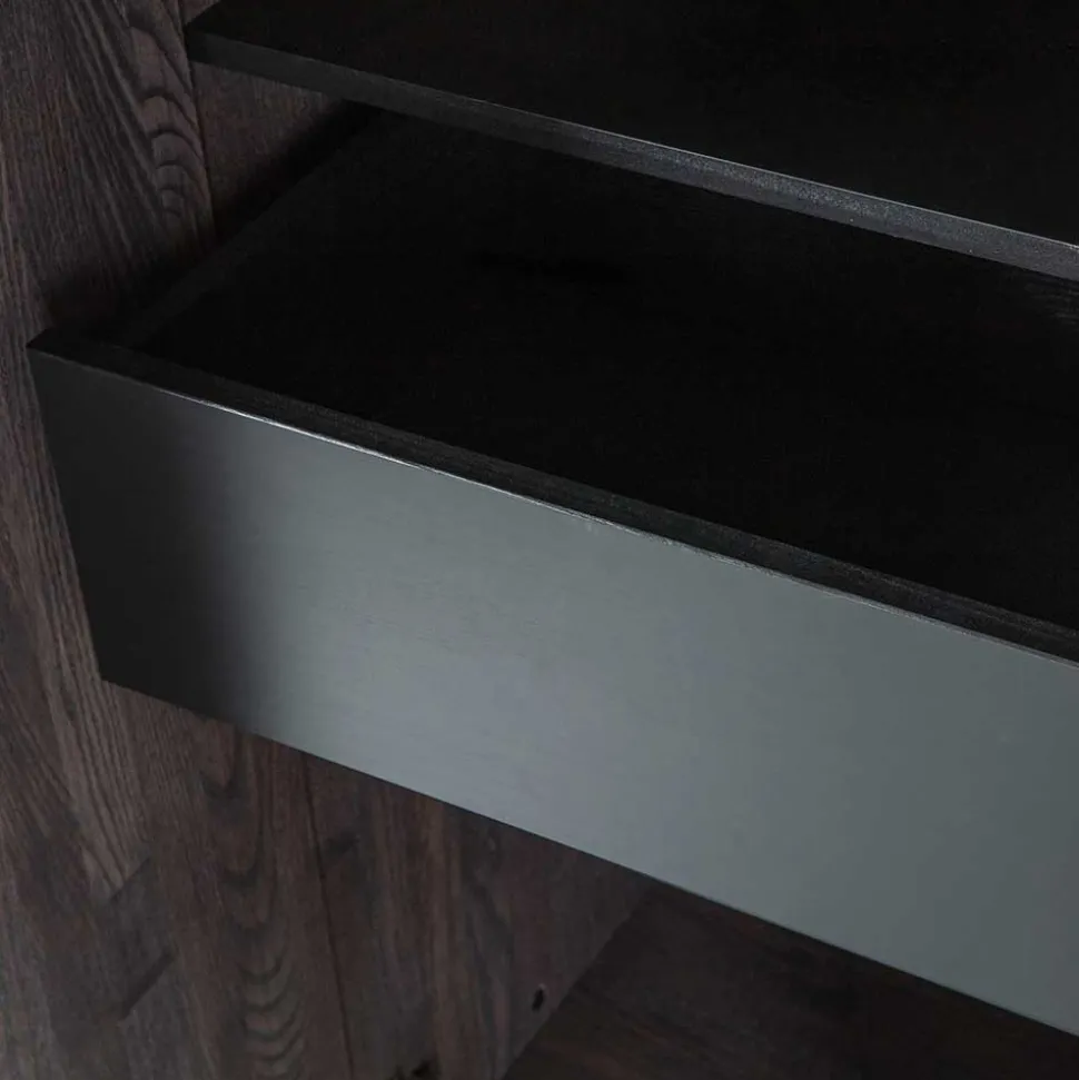 Wohnzimmer Schrank in Esche Dunkel & Schwarz - Eyes