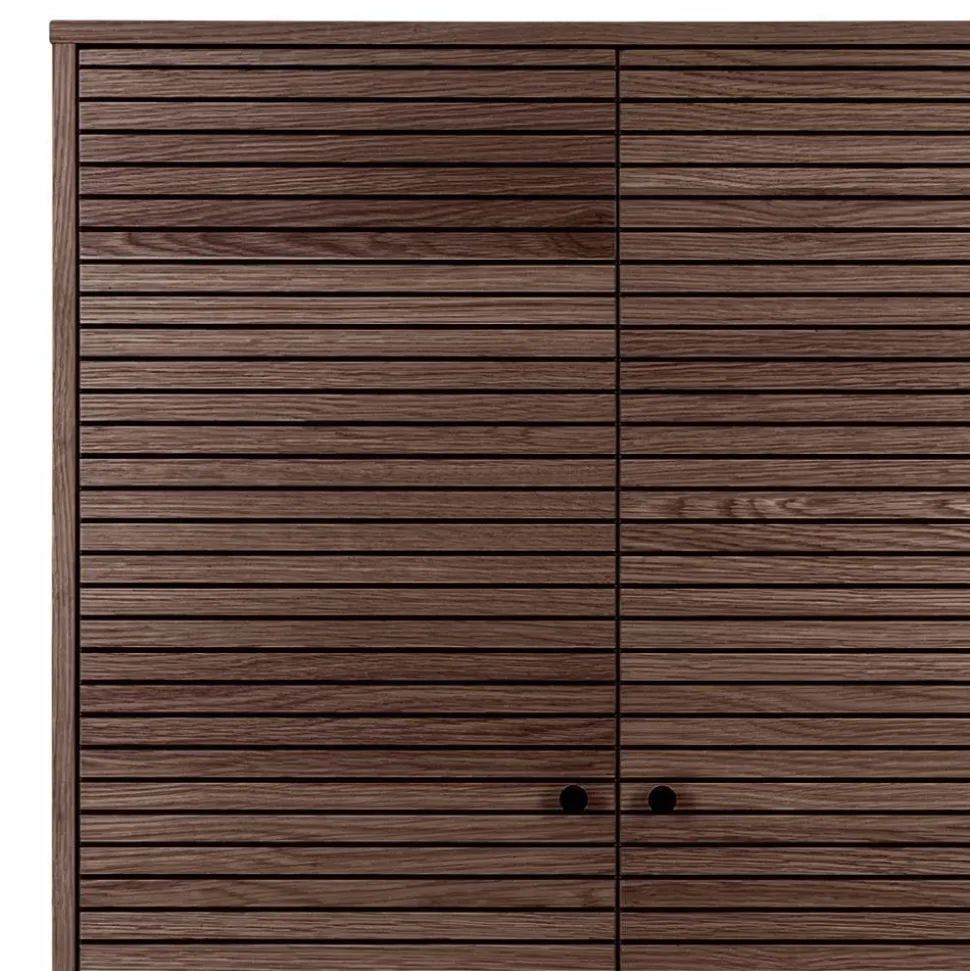 Wohnzimmer Schrank mit dunklem Furnier in Braun - Wega