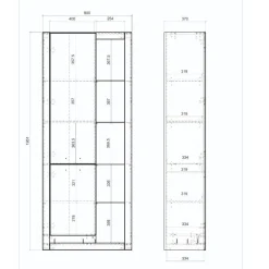 Wohnzimmer Schrank mit fünf offenen Fächern - Adejano