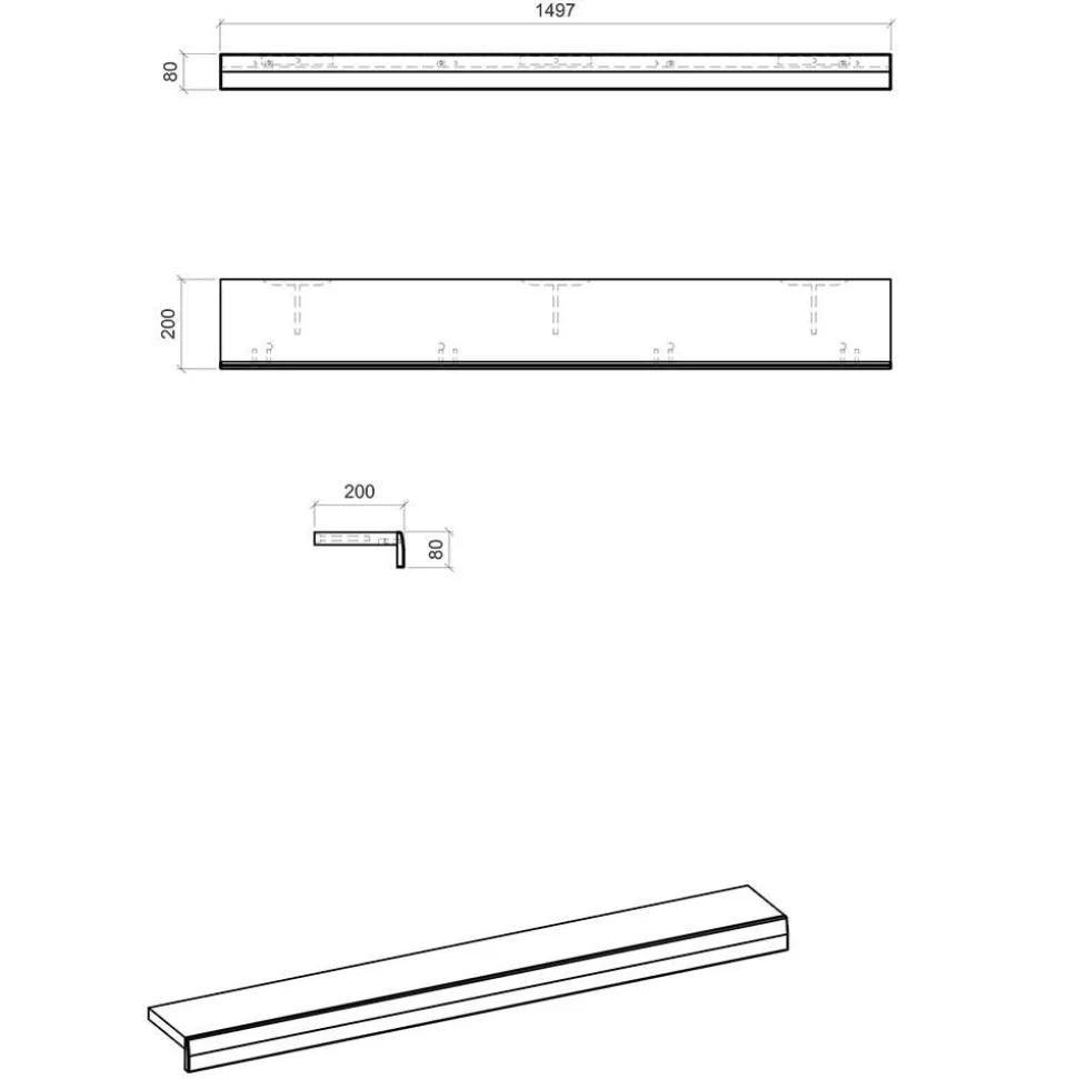 Wohnzimmer Schrank Set in Hellgrau & Zinneiche - Lioscas (vierteilig)