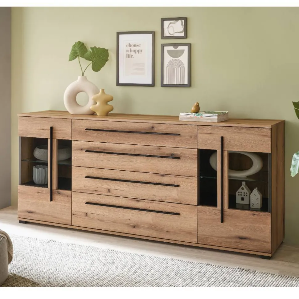 Wohnzimmer Schrankvitrinen & Wandboard - Brocus (vierteilig)