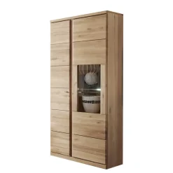 Wohnzimmer Schrankwand Smonia aus Wildeiche hell (vierteilig)