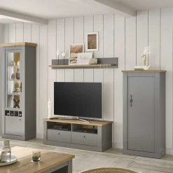 Wohnzimmer Schränke & Regal in Lichtgrau - Buleta (vierteilig)