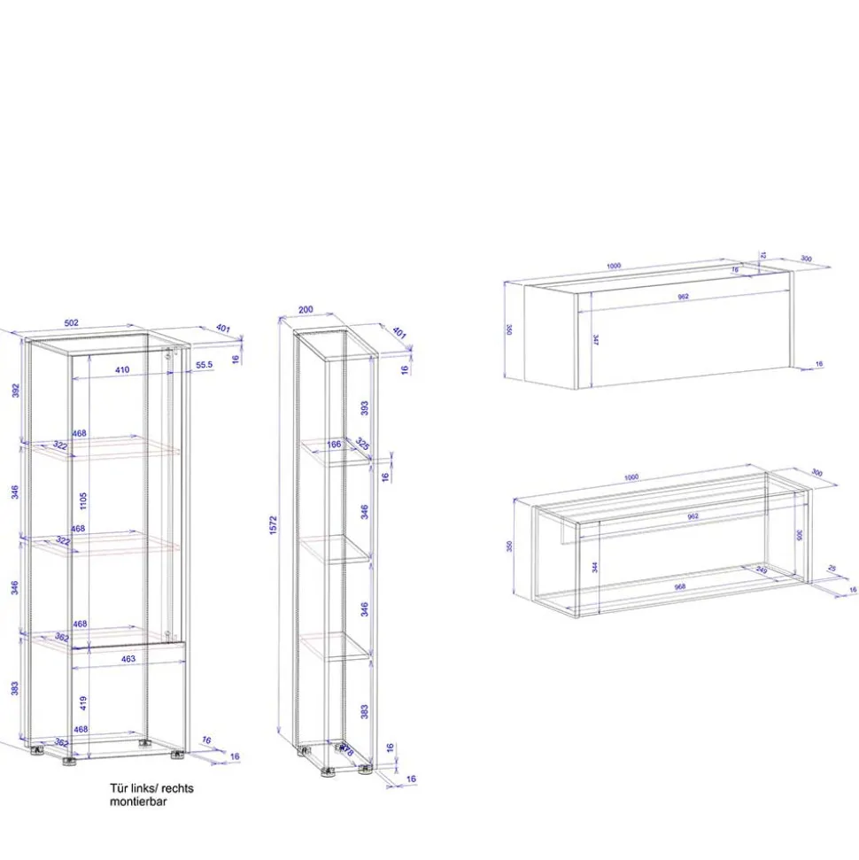 Wohnzimmer Schränke Set modern - Ahilav (vierteilig)