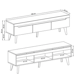 Wohnzimmer Schränke Skandi - Olcian (vierteilig)