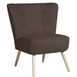 Wohnzimmer Sessel in Braun Kunstleder - Hippa