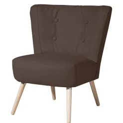 Wohnzimmer Sessel in Braun Kunstleder - Hippa