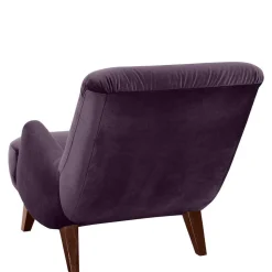 Wohnzimmer Sessel in Dunkellila und Nussbaum - Ignacio