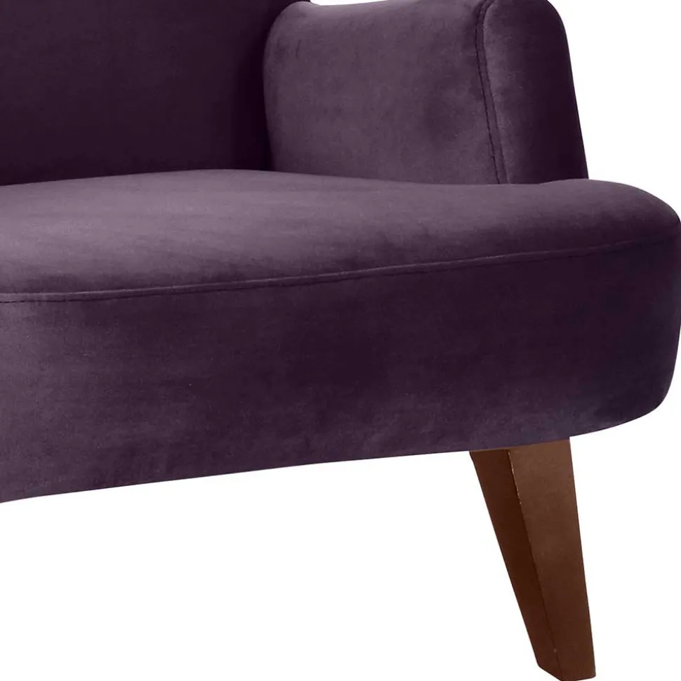 Wohnzimmer Sessel in Dunkellila und Nussbaum - Ignacio