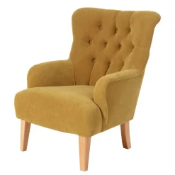 Wohnzimmer Sessel in Gelb Veloursbezug - Rosario