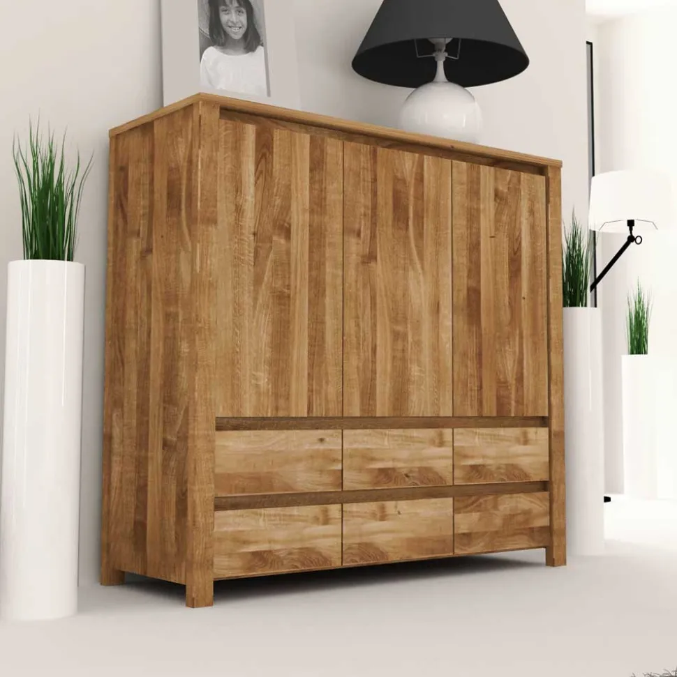 Wohnzimmer Sideboard Nadalia aus Wildeiche Massivholz