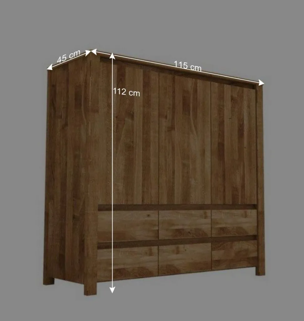 Wohnzimmer Sideboard Nadalia aus Wildeiche Massivholz