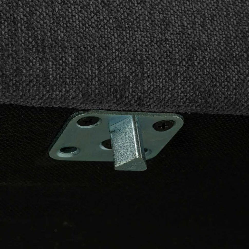 Wohnzimmer Sitzhocker in Dunkelgrau - Marietta