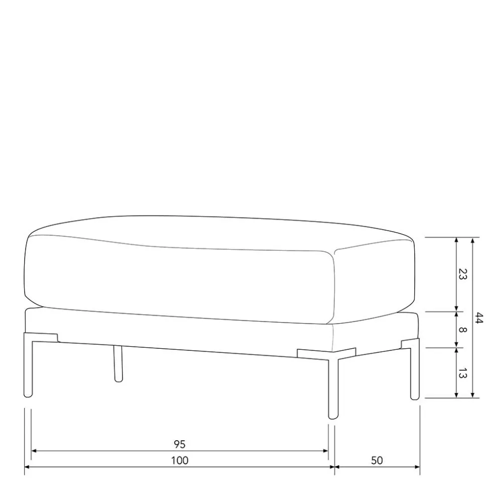 Wohnzimmer Sitzhocker in Dunkelgrau - Marietta