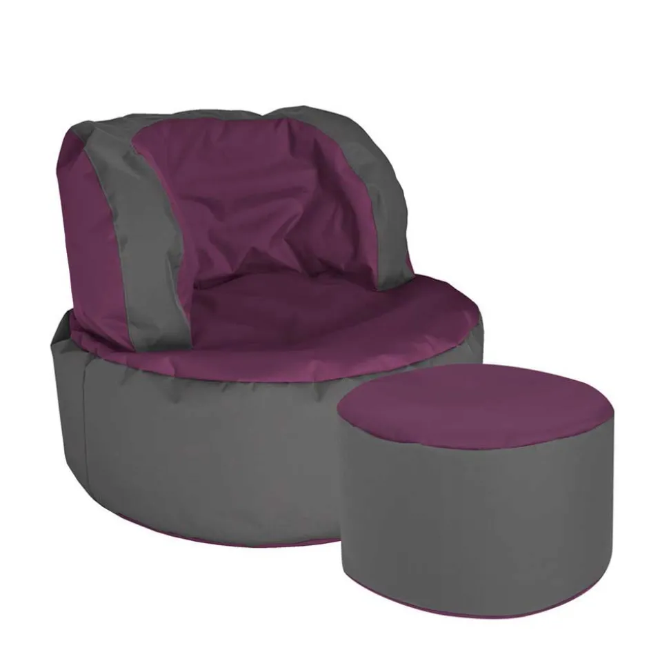 Wohnzimmer Sitzsack Mapilia in Violett Grau