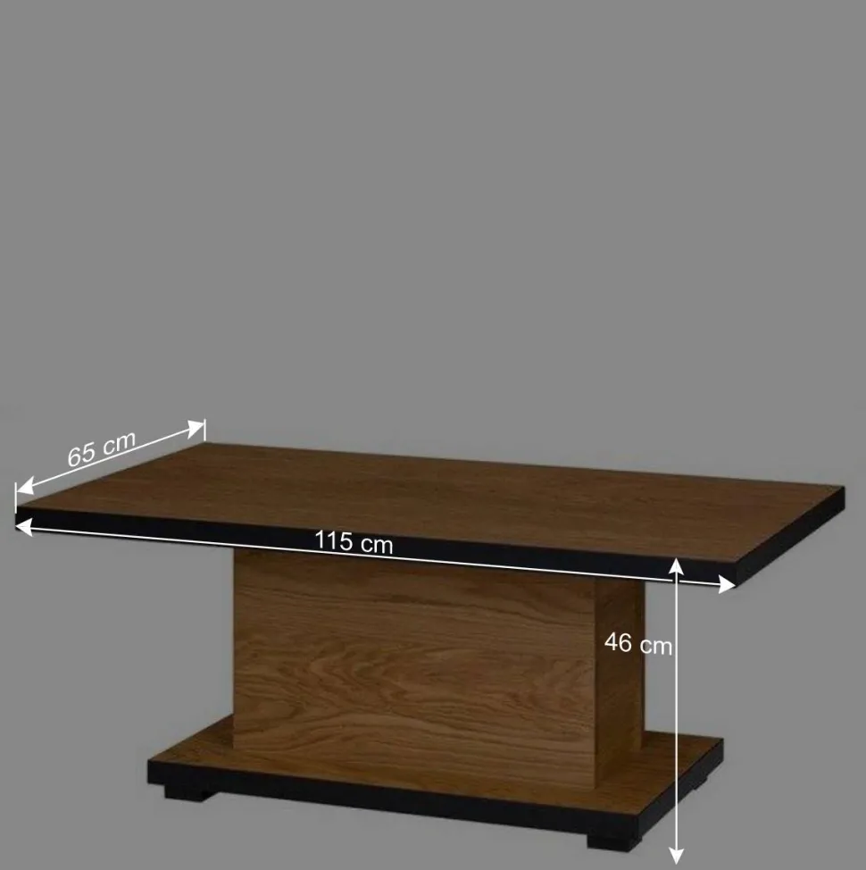 Wohnzimmer Säulentisch in Eiche - Sennya