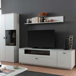 Wohnzimmer TV Anbauwand 270 cm breit - Apulco (dreiteilig)