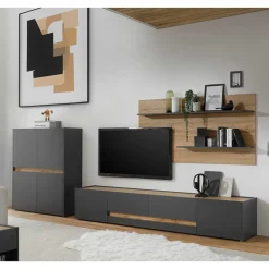 Wohnzimmer TV Anbauwand Kombi - Ahilav (dreiteilig)