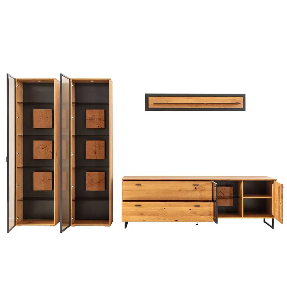 Wohnzimmer TV Wohnwand modern - Drinidad (vierteilig)