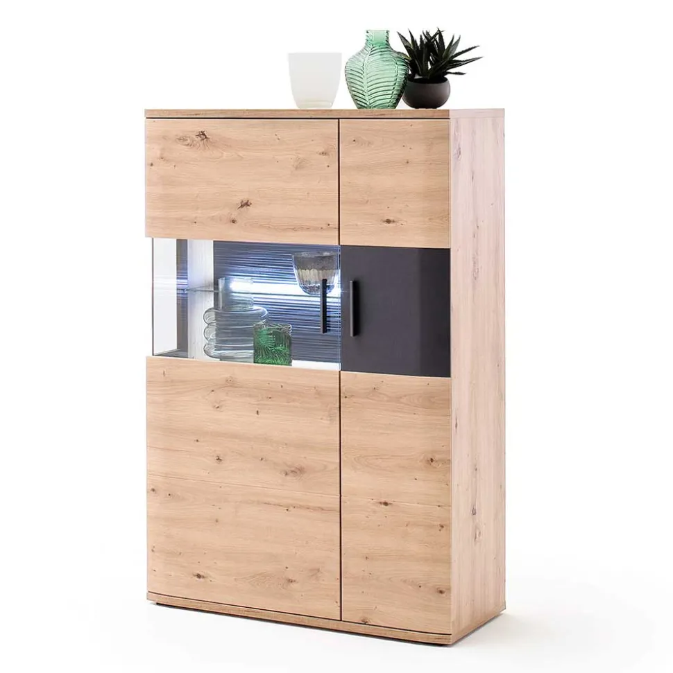 Wohnzimmer Vitrine Highboard zweifarbig - Vecenda