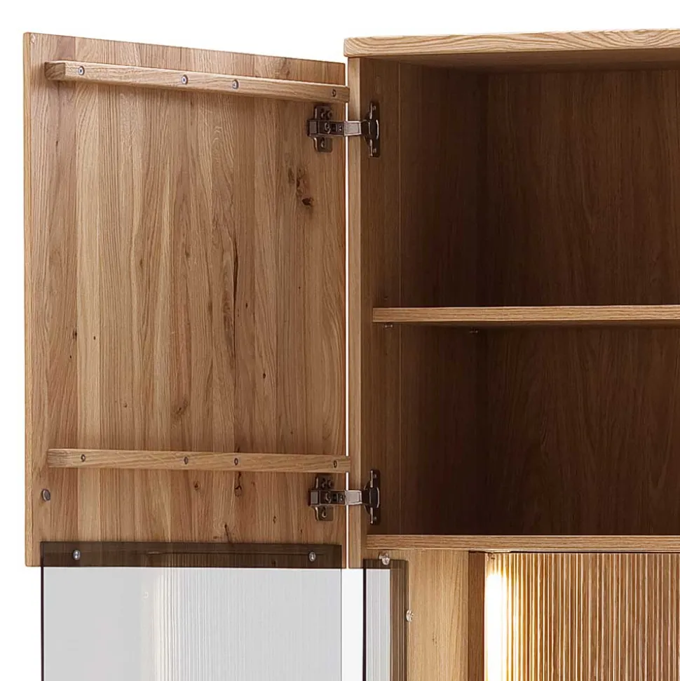 Wohnzimmer Vitrine in Eiche Bianco geölt - Crupean
