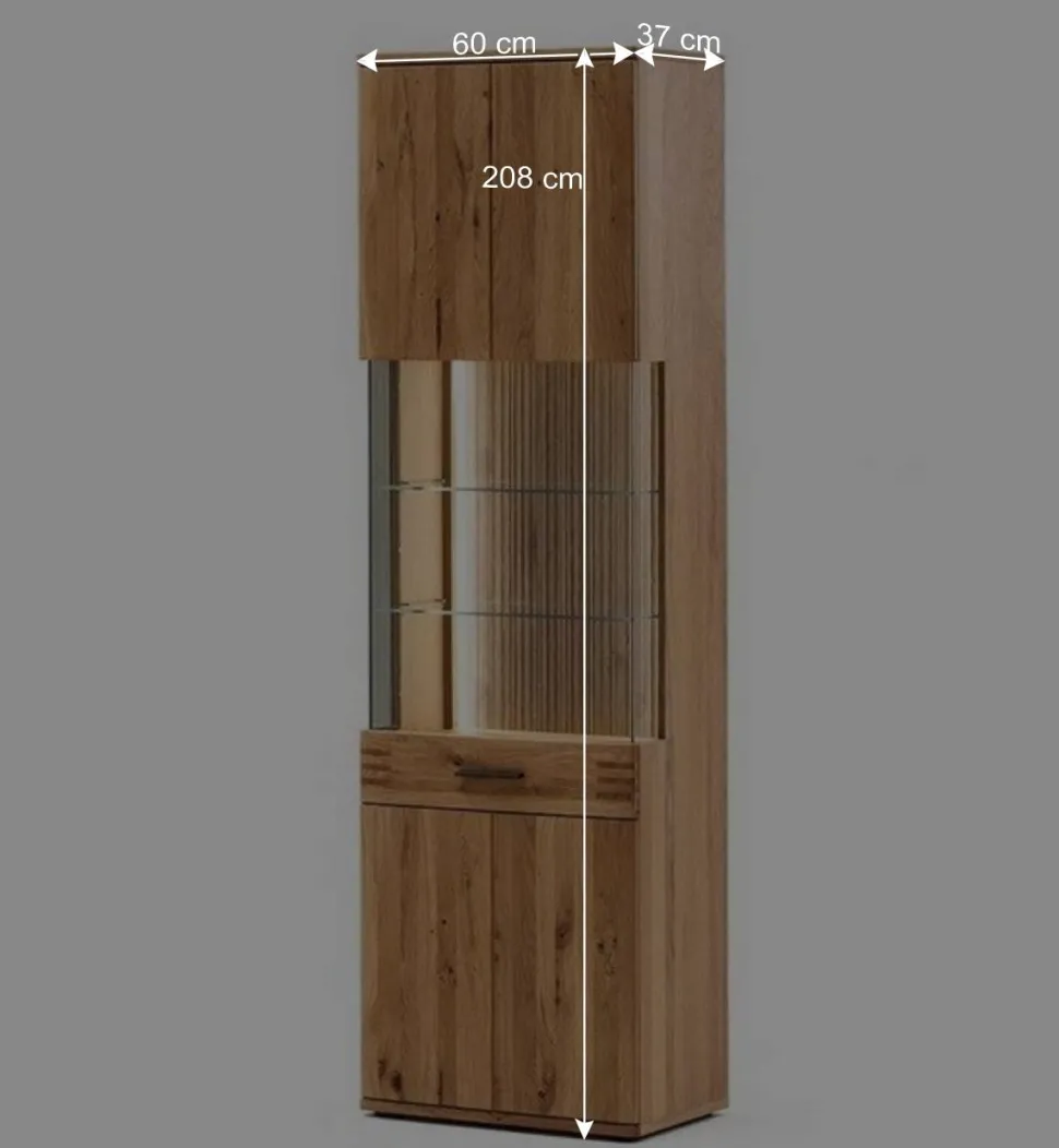 Wohnzimmer Vitrine in Eiche Bianco geölt - Crupean