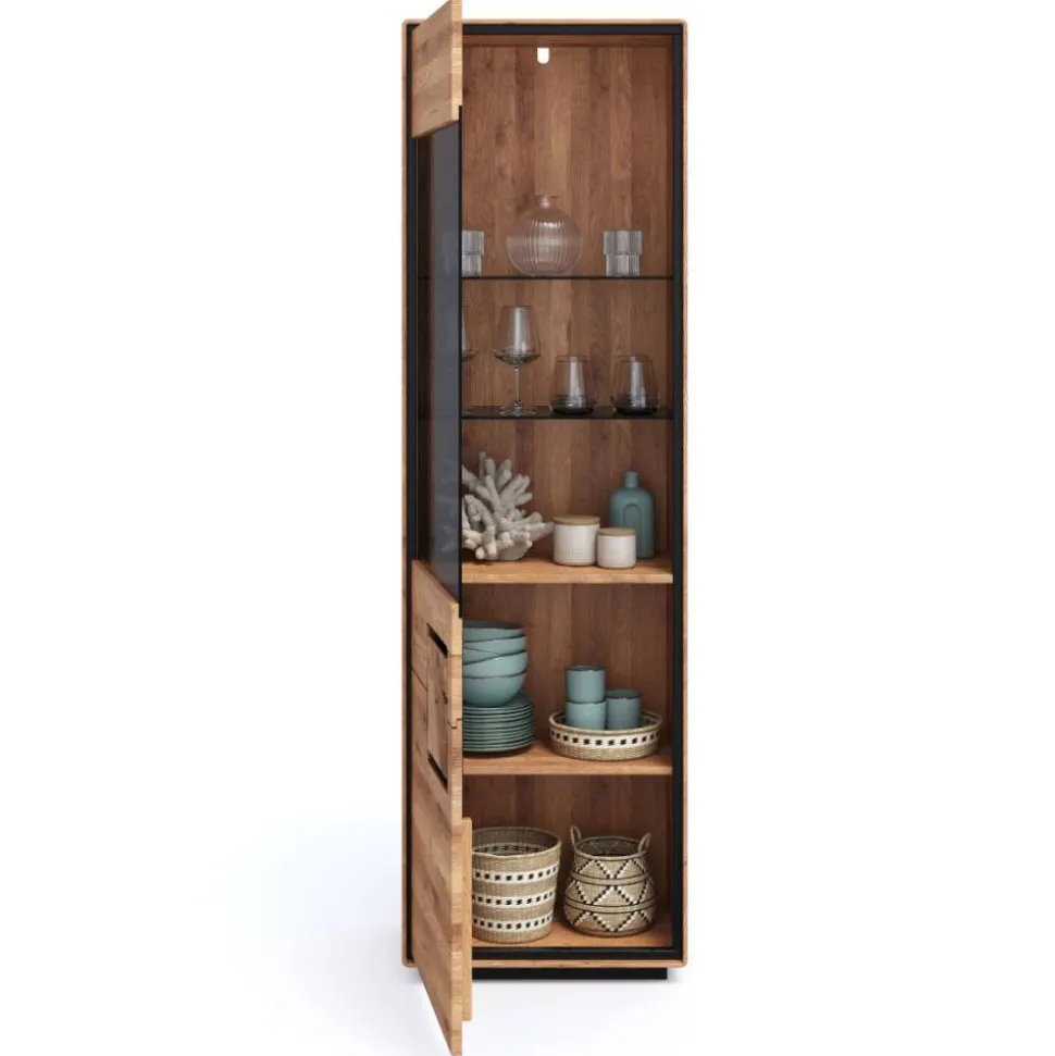 Wohnzimmer Vitrine mit Hirnholz Applikation - Shipper