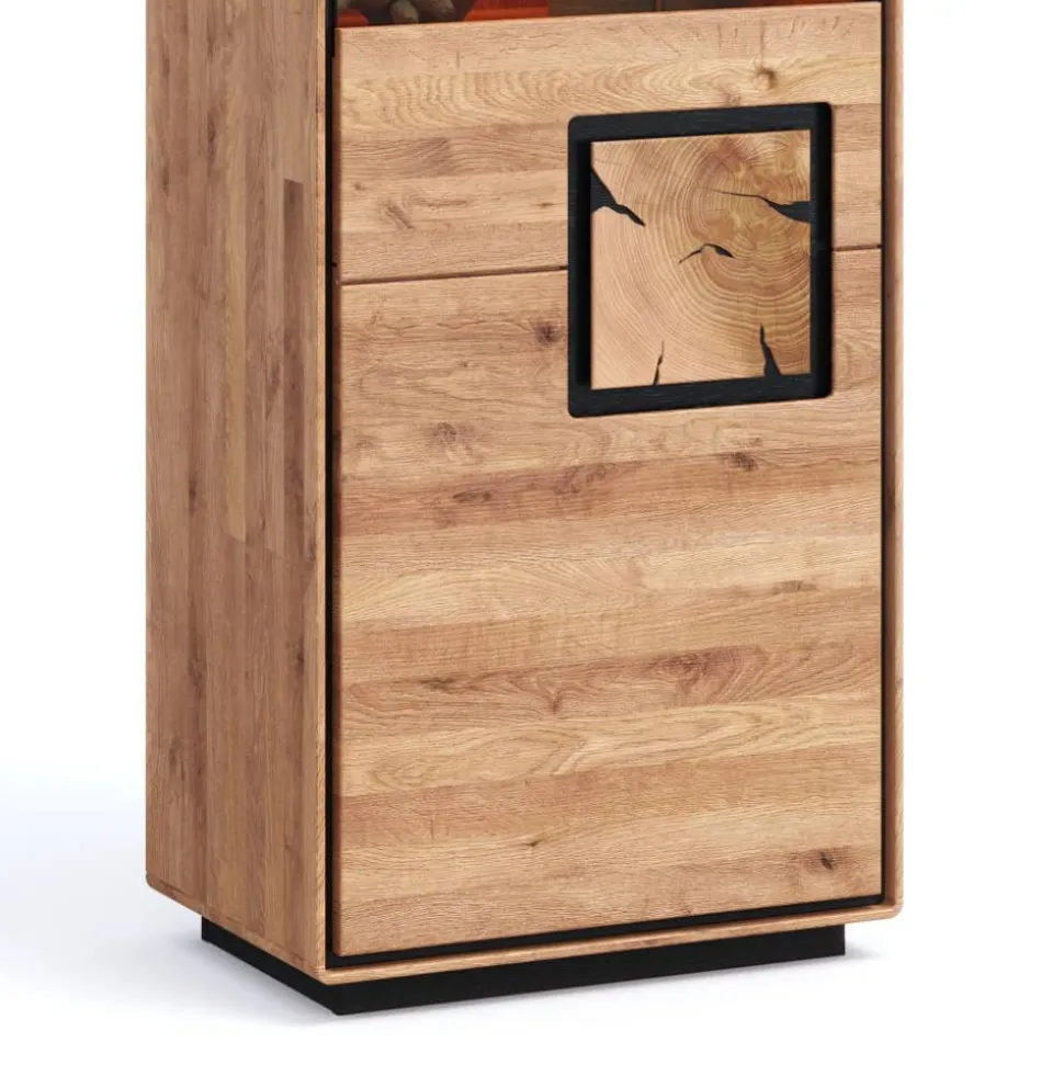 Wohnzimmer Vitrine mit Hirnholz Applikation - Shipper