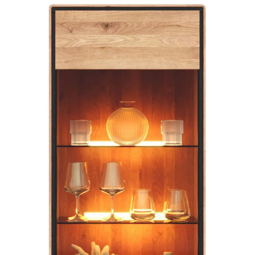 Wohnzimmer Vitrine mit Hirnholz Applikation - Shipper