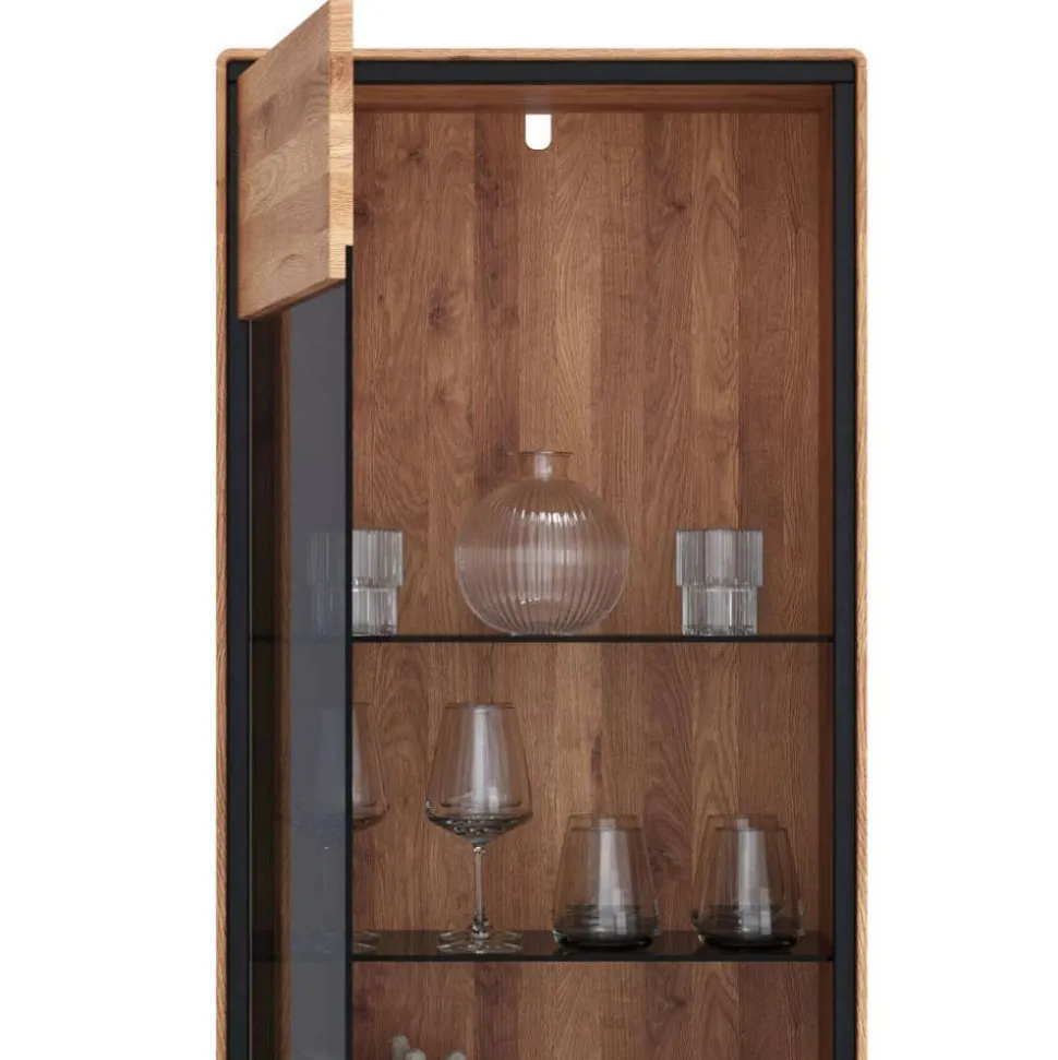 Wohnzimmer Vitrine mit Hirnholz Applikation - Shipper