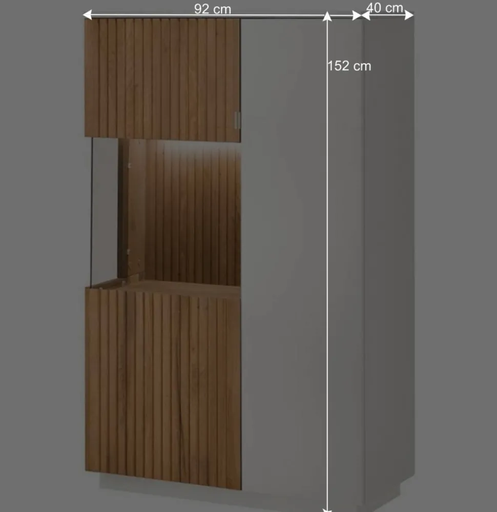 Wohnzimmer Vitrinenschrank mit LED Beleuchtung - Miloris