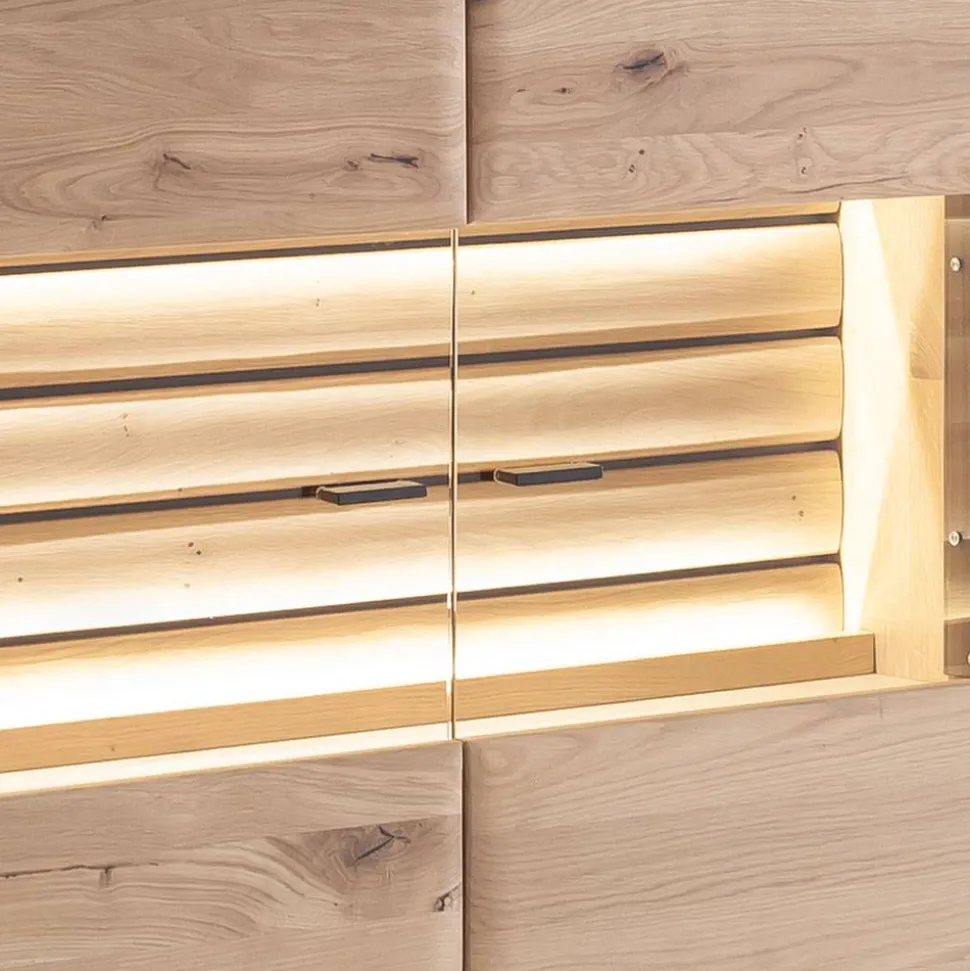 Wohnzimmer Vitrinenschrank in Asteiche Hell - Azzurian