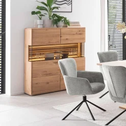 Wohnzimmer Vitrinenschrank in Asteiche Hell - Azzurian