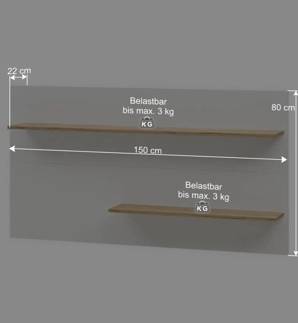 Wohnzimmer Wandregal & TV Board - Nonessia (zweiteilig)