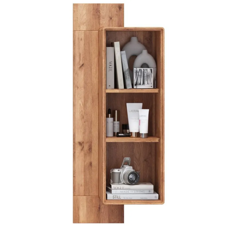 Wohnzimmer Wandregal aus Wildeiche Massivholz - Holiday