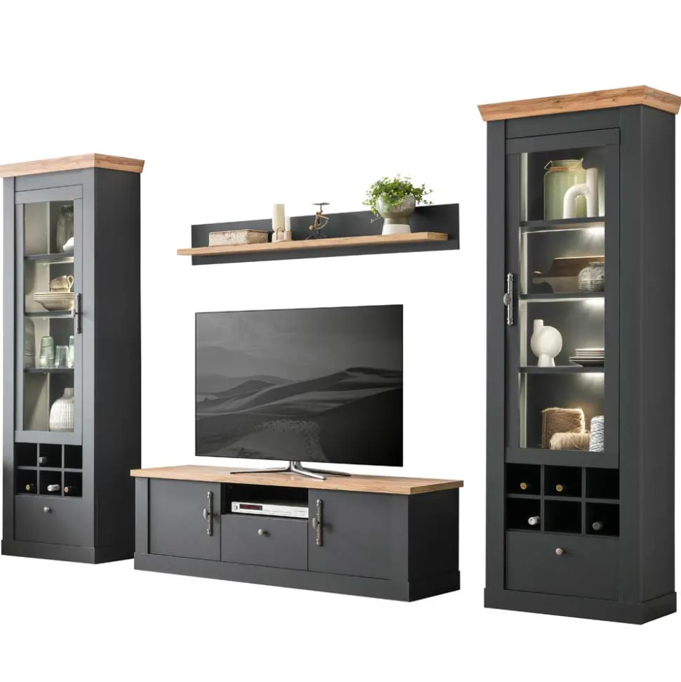 Wohnzimmer Wohnwand - Landhaus modern - Lionel (vierteilig)