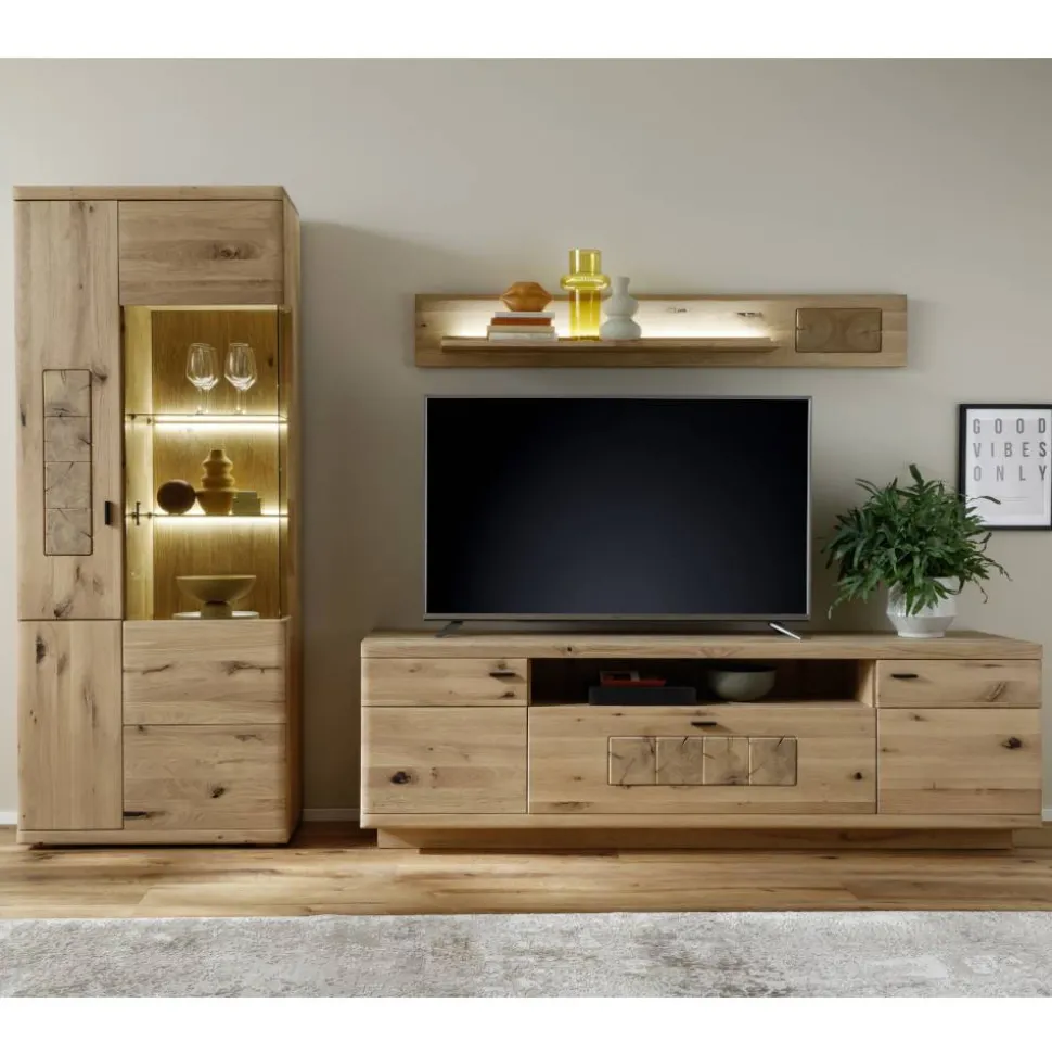 Wohnzimmer Wohnwand in Asteiche Hell - Losiamos (dreiteilig)