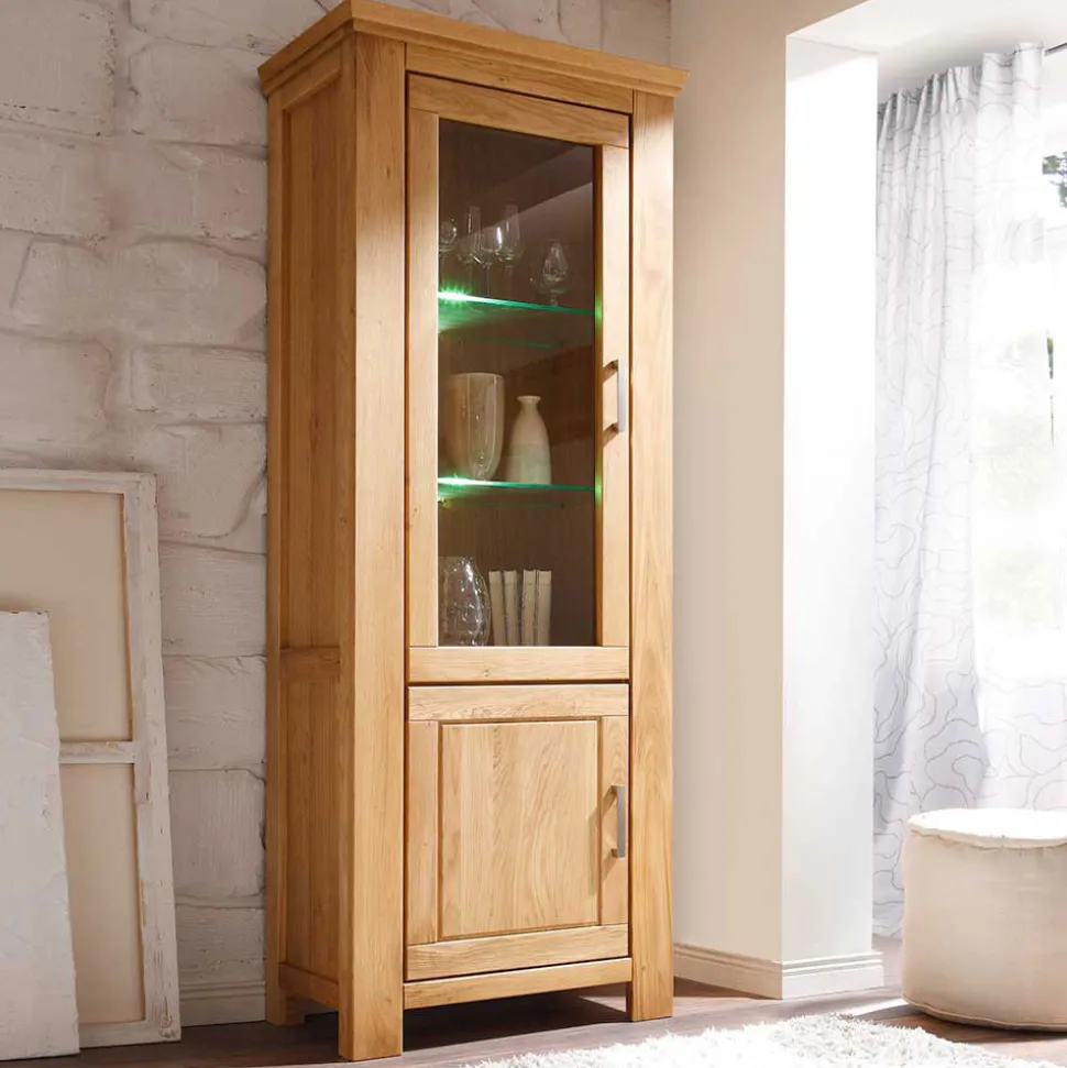 Wohnzimmer Wohnwand Ladressa aus Wildeiche geölt und gewachst (vierteilig)