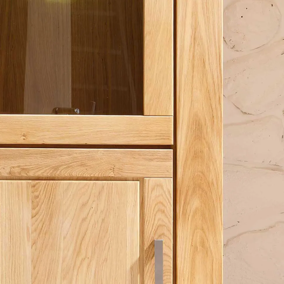 Wohnzimmer Wohnwand Ladressa aus Wildeiche geölt und gewachst (vierteilig)