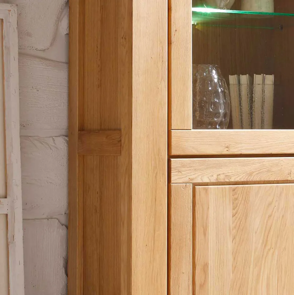 Wohnzimmer Wohnwand Ladressa aus Wildeiche geölt und gewachst (vierteilig)