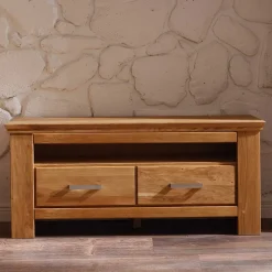 Wohnzimmer Wohnwand Ladressa aus Wildeiche geölt und gewachst (vierteilig)