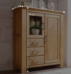 Wohnzimmer Wohnwand Ladressa aus Wildeiche geölt und gewachst (vierteilig)