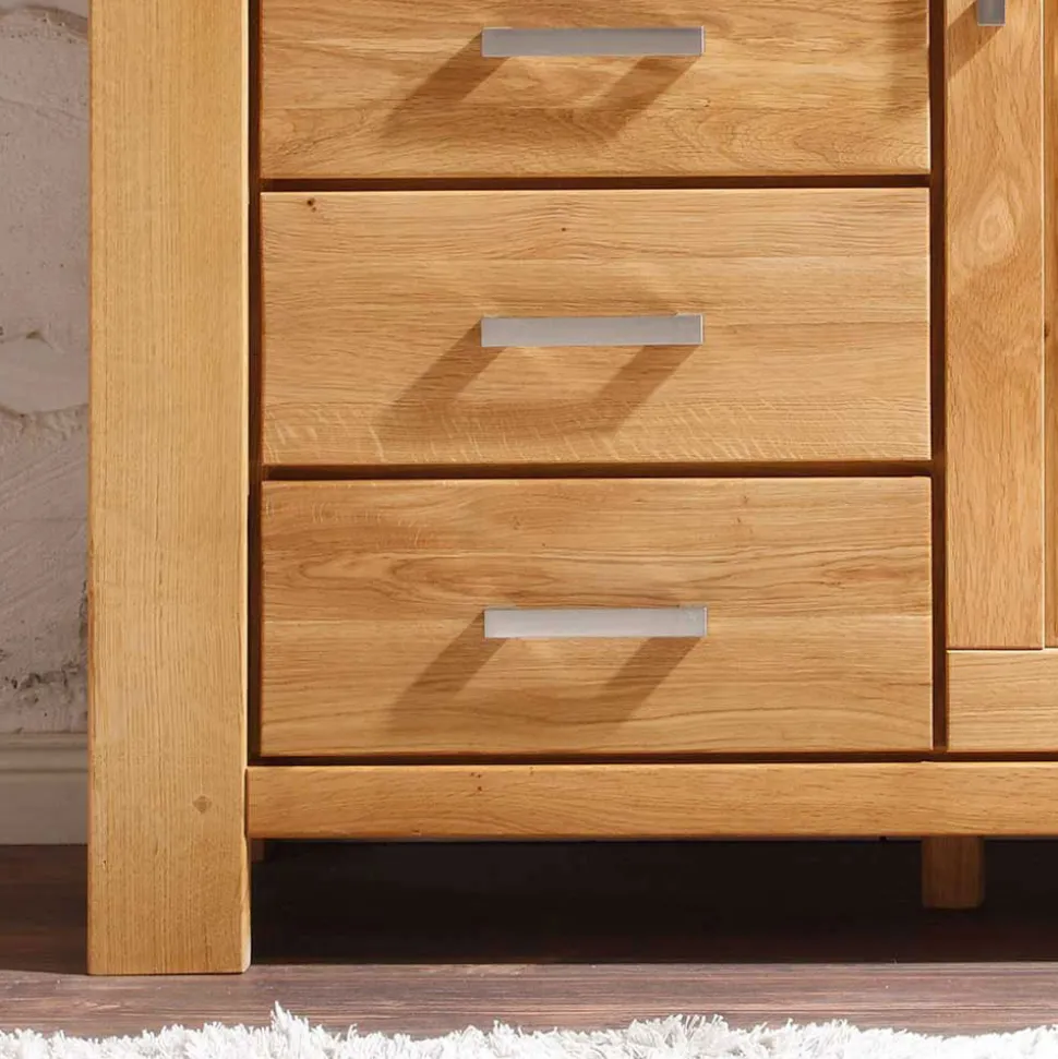 Wohnzimmer Wohnwand Ladressa aus Wildeiche geölt und gewachst (vierteilig)