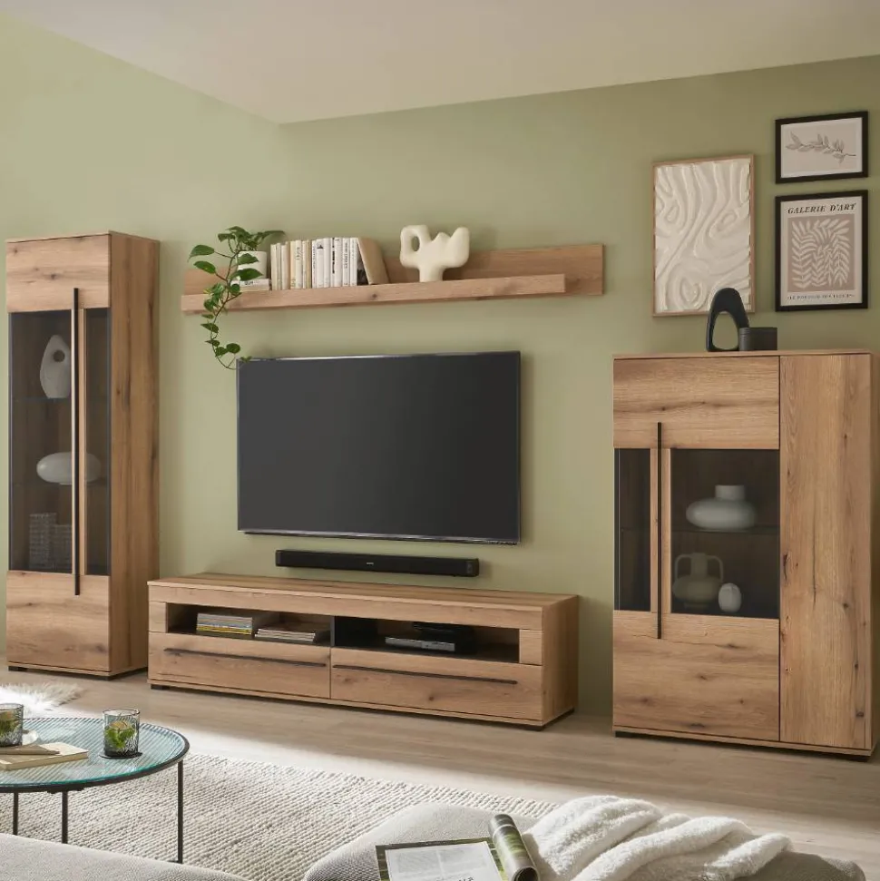 Wohnzimmer Wohnwand Möbelkombi - Brocus (vierteilig)