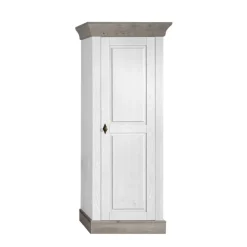 Wohnzimmer Wohnwand Mirandesca in Weiß Grau teilmassiv (dreiteilig)