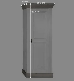 Wohnzimmer Wohnwand Mirandesca in Weiß Grau teilmassiv (dreiteilig)