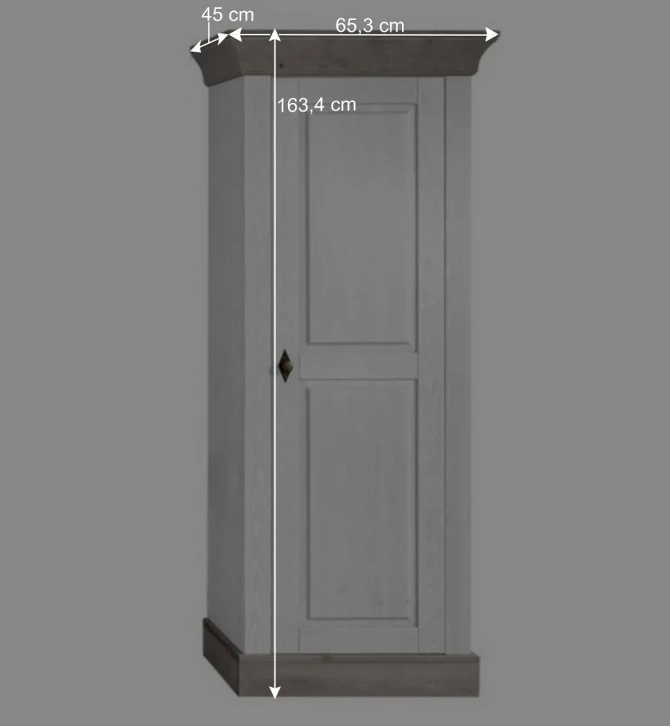 Wohnzimmer Wohnwand Mirandesca in Weiß Grau teilmassiv (dreiteilig)