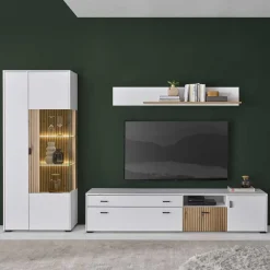 Wohnzimmer Wohnwand Set zweifarbig - Nenaloro (dreiteilig)