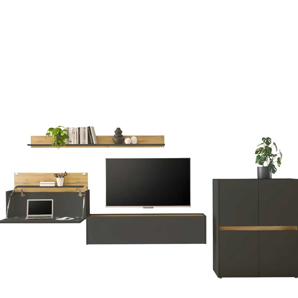 Wohnzimmer Wohnwandmöbel Kombi - Ahilav (vierteilig)