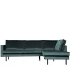 Wohnzimmercouch L-Design in Petrol Blau - Fledos